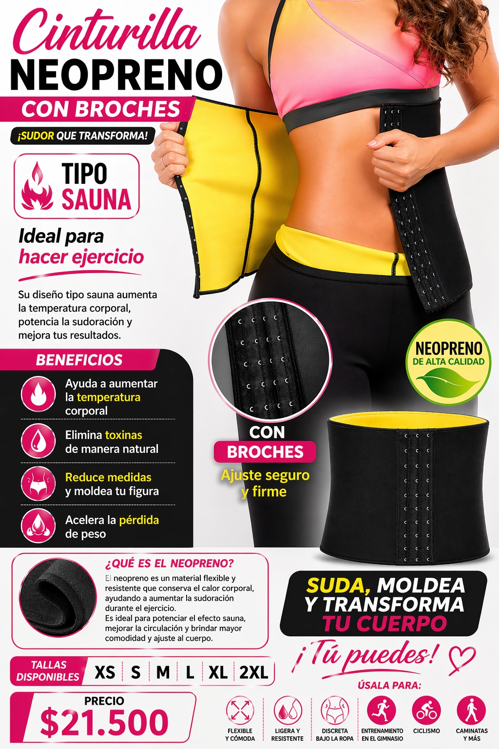 Cinturilla Broche DAMA neopreno